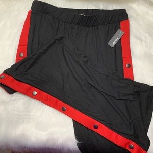 Aredene pants Black with red and snaps down full legs XL